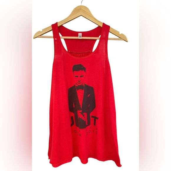 Justin Timberlake JT Summer Tour 2013 Red and Black Tank top. Size large - Picture 1 of 4
